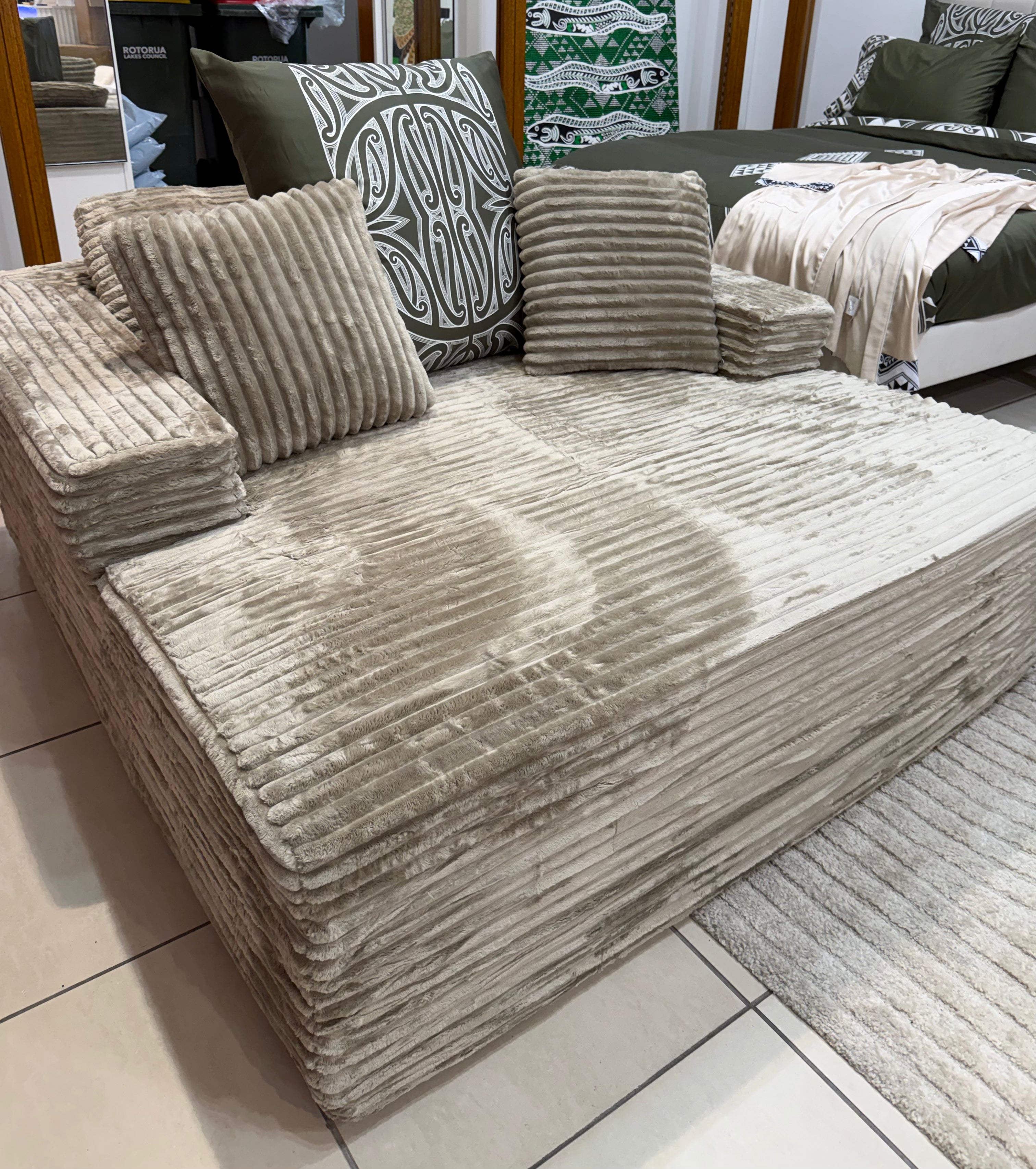 Single Cloud Taupe Sofa (FREE Euro Covers with purchase)