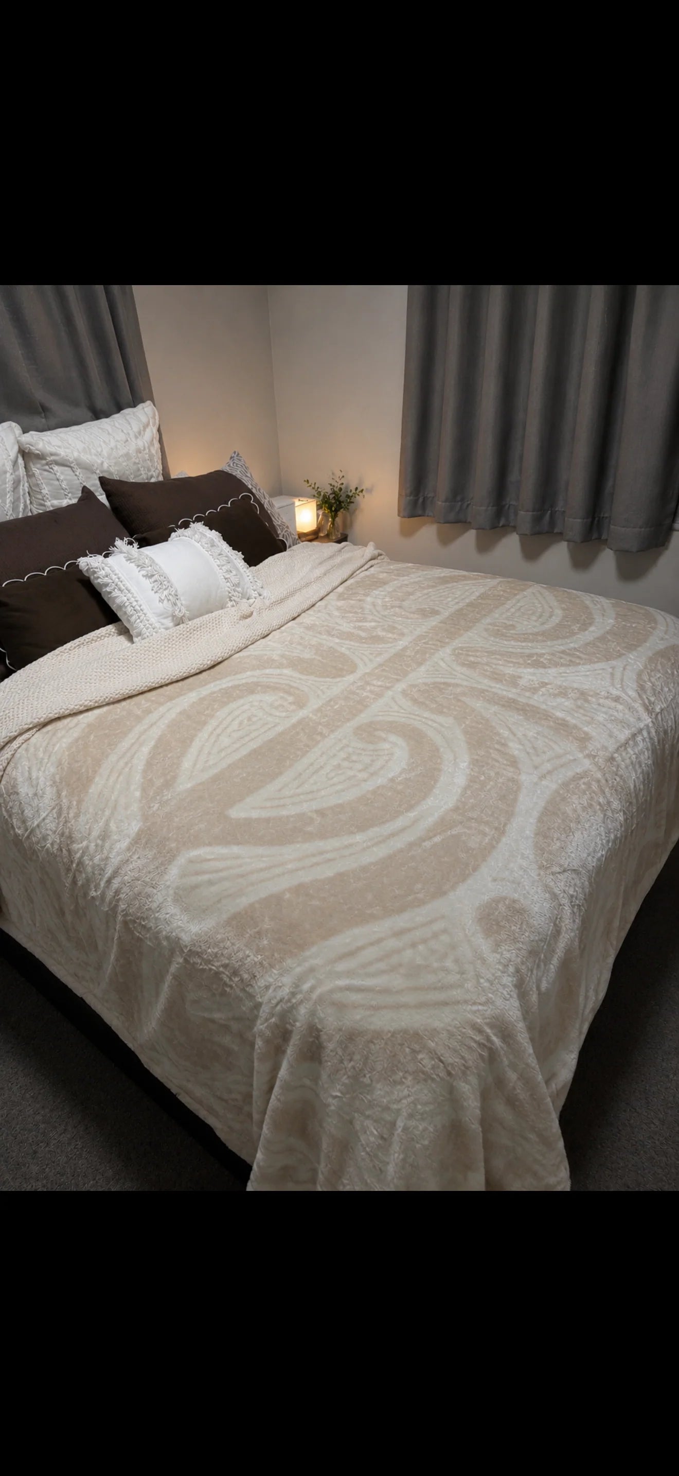 Cream Koru Mink Blanket