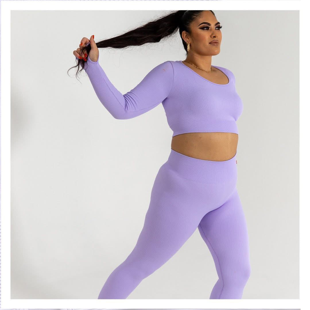 BODY ODY- Lavender Ribbed Crop Top